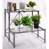 3 layers household kitchen metal wire shelf rack folding double garment rack wheels display metal shelving folding type rack